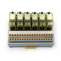 Module de relais RJ2S à 6 canaux basse consommation, Interface PLC sur rail DIN, Bloc de bornes DPDT 8A DC24V, Carte de bornes enfichable