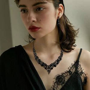 Set Perhiasan Wanita Kristal Mewah untuk Pengantin Grosir, Set Anting Kalung, Hadiah Pengantin, Set Perhiasan Gaun Pengantin - Product Image 6