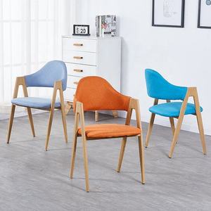 Muebles retro para comedor y sala de estar, sillas de comedor de estilo nórdico escandinavo, sillas tapizadas de madera. - Product Image 6