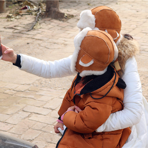 <strong>Winter</strong> Warm Australian Sheepskin Double Face Leather Men <strong>Women</strong> Trapper <strong>Hat</strong> - Product Image 2