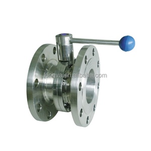 Thép không gỉ vệ sinh mặt bích bướm van tay vệ sinh bướm van cấp thực phẩm hai chiều Van bướm - Product Image 3