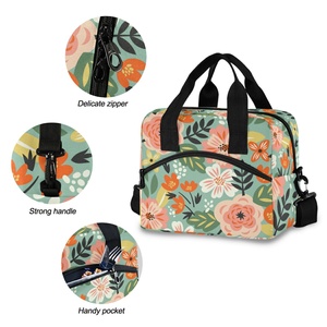 Hawaiian Lifestyle Lunch Bag Wholesale Custom Tropical Flower Print Thermal Insulated Cooler Lunch Bag for Adults - Product Image 5