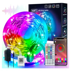 Weicao Smart App 5050 Luzes LED Strip RGB Dimmable Music Sync 44 Teclas Controle Sem Fio Luzes Led Decoração