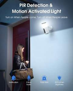 ANRAN 2K güneş güvenlik kamerası, kablosuz WiFi projektör kamera açık, renkli gece görüş, hareket algılama, spot Siren alarmı - Product Image 3