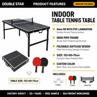 Table de ping-pong pliante de luxe, mini, stable, pour intérieur, en PVC laminé, imperméable, de qualité commerciale