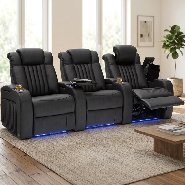 Luxury Electric Cinema Seat Leather Recliner Home Cinema Chair Theater Seat