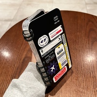 Coque de téléphone IPhone 16Promax 11Pro 12Pro Book Transparent Avion Noir Motif