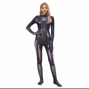 Lサイズ セクシー全身タイツ スパイダーマン ブラック 黒 コスプレ b
