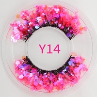 Cils en volume russe lumineux avec paillettes colorées, vente en gros, best-seller, avec boîtes à cils vides