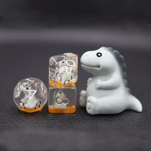 Juego de 7 dados de resina con bordes redondos para D&D, 12 caras, cristalino azul grisáceo, T-Rex <span class=keywords><strong>Cice</strong></span> - Product Image 5