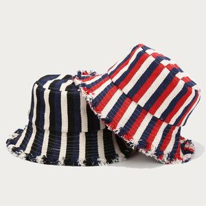 Korean Version Quilted Distressed Edged Bucket <b>Hat</b> Women Lady Autumn Popular Herringbone Sunshade Bucket <b>Hat</b> - Product Image 2