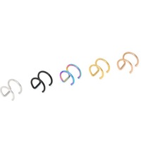 Manchettes d'oreille sans perçage, clips d'oreille croisés à double boucle, faux piercing de cartilage multicolore, boucles d'oreilles clips unisexe, bijoux de fête