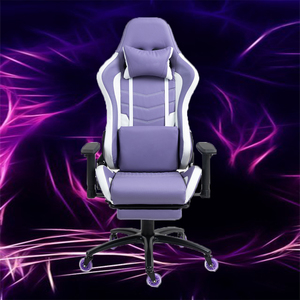<span class=keywords><strong>Chaise</strong></span> de jeu <span class=keywords><strong>noble</strong></span> de couleur violette pour femmes, coussin épais, <span class=keywords><strong>chaise</strong></span> de bureau ergonomique, capacité de 400 livres, <span class=keywords><strong>chaise</strong></span> de course - Product Image 1