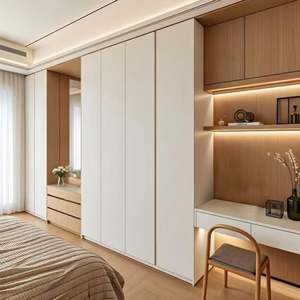 Fabricantes Chinos Suministran Armario de Dormitorio de Lujo, Diseño Moderno, Tablero MR HDF, Armario Empotrado en la Pared - Product Image 4