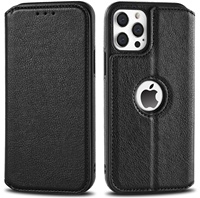 Étui de luxe en cuir PU magnétique avec fentes pour cartes et support pour iPhone 18 17 16 15 14 13 12 11 Pro Max