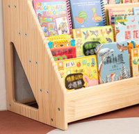 Étagère à livres en bois de pin naturel à 5 niveaux, porte-livres en bois, étagère à livres pour enfants, pour chambre d'enfant, salle d'étude, salle de jeux