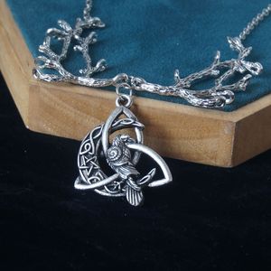 <strong>Witch</strong> Celtic Raven Crow Moon Gothic Rune Gothic Twig <strong>Jewellery</strong> Viking Magic Wicca Pendant Branches Amulet Gift Necklace - Product Image 5