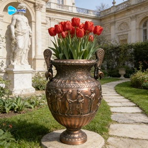 Statue de vase d'ange en bronze antique sur mesure grandeur nature pour la décoration de jardin et de maison en extérieur - Product Image 6
