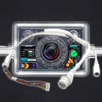 Câble de caméra CCTV de haute qualité, conducteur en cuivre étamé isolé en PVC de 350 mm, gaine en aluminium, indice de protection IP67, connecteur RJ45/DC JACK