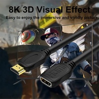 Câble d'extension HDMI Ultra HD mâle-femelle noir 8K 4K 3D 60Hz 48 Gbps 18 Gbps de 0,5 m à 5 m pour console de jeu, ordinateur portable, écran PC