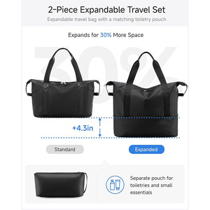 Bolsa de <span class=keywords><strong>Viaje</strong></span> Impermeable para <span class=keywords><strong>Mujer</strong></span>, Expandible, para Fin de Semana, con Bolsa de Aseo, Cierre de Cremallera y Forro de Poliéster - Product Image 4