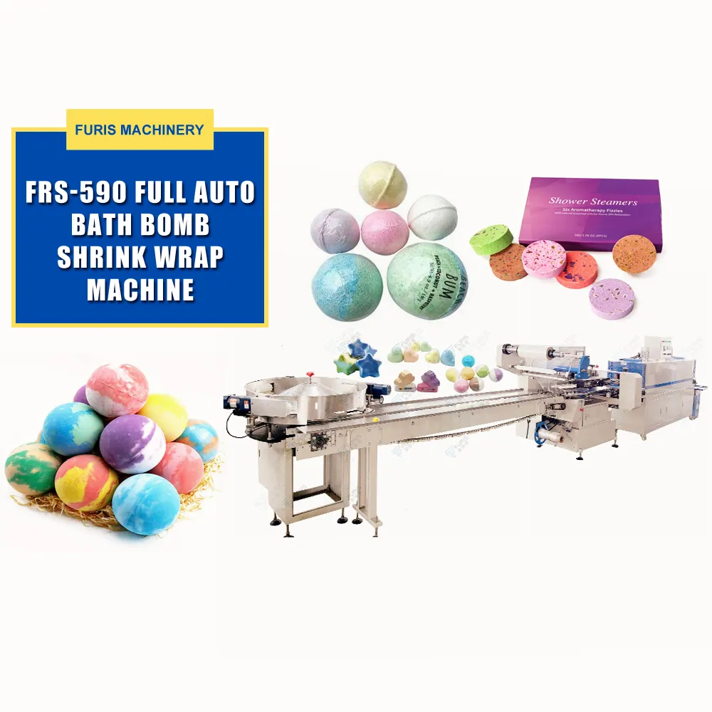 High speed Multi-function Packaging Machine Bath Bomb Ball Shrink Wrappers Fizzy Bath Salts Pleat Wrapping Packing Equipment