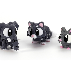 Figurines <span class=keywords><strong>d</strong></span>'animaux multicolores imprimées en 3D avec de grands yeux, modèles amusants pour les mini-paysages sur le thème des parcs de faune - Product Image 5