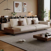 Luxuriöses Modernes Ledersofa-Set - Hochwertiges Designer-Sofa für den Heimgebrauch, Weiches Beliebtes Wohnzimmer-Sofa mit Beistelltisch