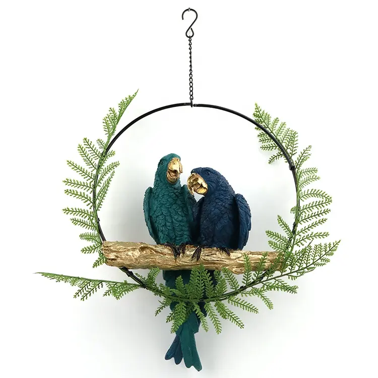 Металлическое кольцо в виде попугая из смолы, элегантный дизайн, настенное украшение, современные аксессуары для спальни