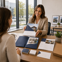Kit de dossiers de présentation personnalisés en couleur pour les propositions immobilières, les réunions avec les clients et les commandes d'impression en gros