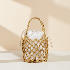 <span class=keywords><strong>Borsa</strong></span> Cosmetica Glitterata all'Uncinetto Traforata Stile Nazionale da Donna, <span class=keywords><strong>Borsa</strong></span> Artigianale Carina per Bambini, <span class=keywords><strong>Borsa</strong></span> da Spiaggia Fatta a Mano - Product Image 2