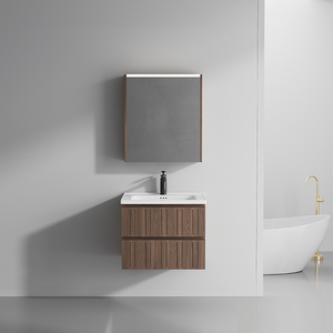 Mobile <span class=keywords><strong>Bagno</strong></span> Integrato in PVC Stile Antico Medioevale Color Noce, Nuovo Design Cinese con Cassetti Contenitori <span class=keywords><strong>e</strong></span> Lavabo - Product Image 4