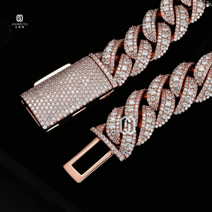 Catena Cuban Link Rialzata VVS Moissanite 16MM Placcata Oro Rosa in Ottone Iced Out, Supera il Test del Diamante, Gioielli Hip Hop - Product Image 4