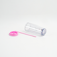 Gobelets isothermes personnalisés à double paroi 24oz, réutilisables, sans BPA, en plastique transparent, tasses à jus froid en acrylique avec couvercle et paille