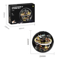 T1113 Bola Robótica de Ciencia Ficción STEM, Bloques de Construcción Educativos Programables con Control Remoto, Juguete Electrónico de 40 Piezas