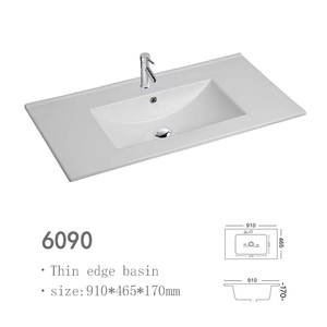 New Style <strong>Thin</strong> Edge Hotel Bathroom Table Counter Top Modern Cabinet Hand <strong>Wash</strong> Sink Vanity Ceramic <strong>Basin</strong>