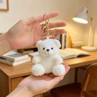Porte-clés personnalisé en peluche lion de 10 cm avec porte-clés en peluche ours et breloque porte-clés en peluche ours pour sacs