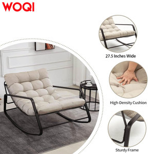 WOQI Poltrona Moderna in Rattan Pieghevole e Portatile, Comoda Sedia Sospesa per Soggiorno con Struttura in Metallo e Cuscino Confortevole, Ideale per Balcone - Product Image 4