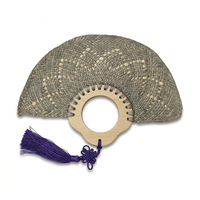 Éventail de mariage personnalisé en bambou fait main avec pompon, logo personnalisé pour cadeau de fête nuptiale