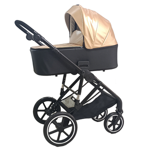 Siège <span class=keywords><strong>auto</strong></span> et poussette 2 en 1 compact pliable en alliage d'aluminium avec châssis blanc mat doré argenté de luxe personnalisé - Product Image 3