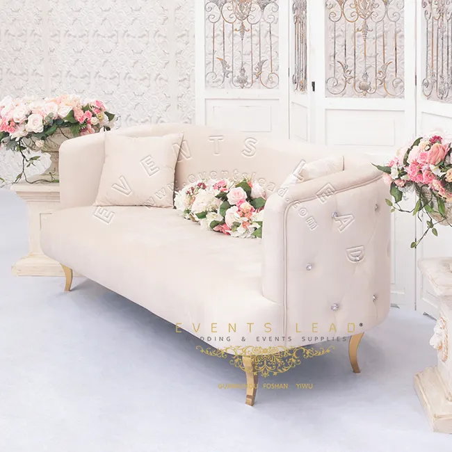 2021 Design elegante velluto Beige caldo consiglia divano mobili da sposa di lusso