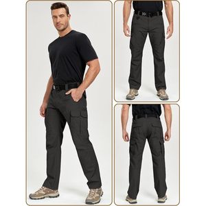 Pantalon de travail cargo extensible pour homme, résistant à l'eau, ripstop, tactique, de randonnée, 12 poches - Product Image 2