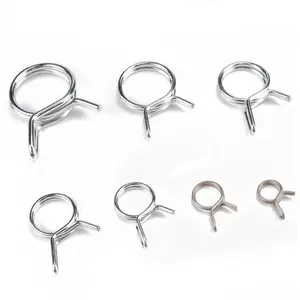 Zinc Plated Steel Loop Spring Band Type Squeeze Fuel Hose Clips Self Clamping Double Wire Hose Clamp