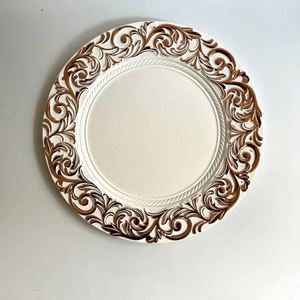 Assiettes et plats décoratifs en plastique comestible écologique avec bordure dorée estampée à chaud pour mariages, hôtels et fêtes - Product Image 4