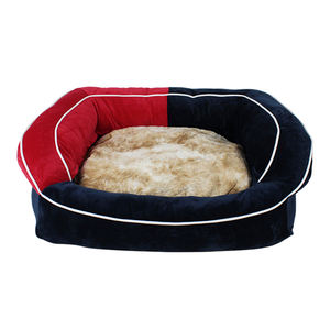 Cama Ortopédica para Perro de Peluche Corto Rojo y Negro Personalizada por el Fabricante para Perros Medianos y Grandes - Product Image 5