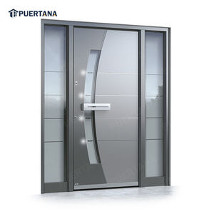 ที่อยู่อาศัยภายนอกอลูมิเนียมด้าน<span class=keywords><strong>หน้า</strong></span>กระจกประตูทางเข้าหลักการรักษาความปลอดภัยรายการประตูวิลล่าบ้าน - Product Image 4