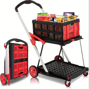 Le chariot à double couche peut être plié, approprié aux achats de supermarché - Product Image 6