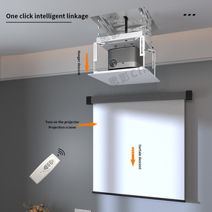 Support de projecteur motorisé dissimulé 1m/1.5m, support de plafond universel 1/4 en métal premium à rétraction automatique avec télécommande - Product Image 4