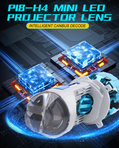 Tres lentes H4 Mini Led proyector faro bombilla 170W 18000LM coche Led lente camión Bi Led proyector lente - Product Image 4