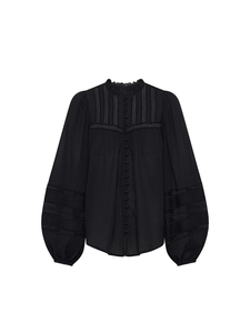 Camicie Casual a maniche lunghe in cotone <span class=keywords><strong>di</strong></span> alta qualità e pantaloni cavi neri monopetto da <span class=keywords><strong>donna</strong></span> - Product Image 6